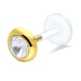 Pink Stone Labret Piercing PTFE LA-121